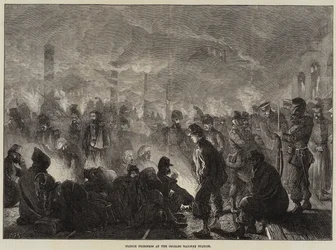 Französische Gefangene am Bahnhof von Orleans